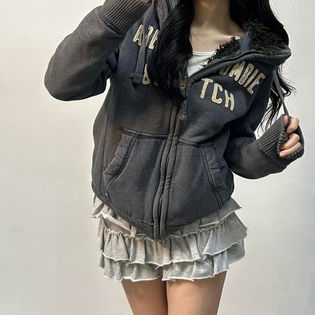 아베크롬비 y2k 울프죠 퍼 자켓 대장급 후드집업 희귀져지(M)