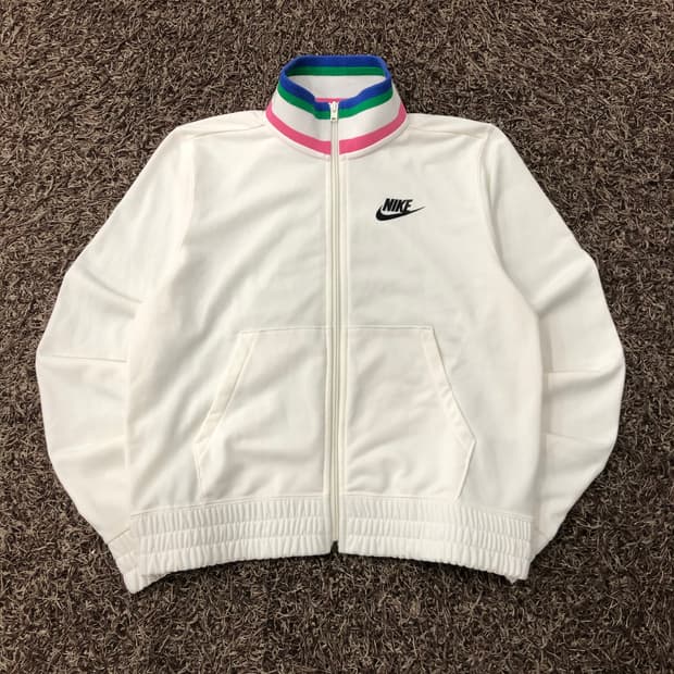 S 나이키 화이트 져지 트랙 자켓