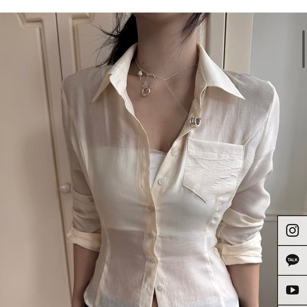 아이보렛 레이스 블라우스 셔츠
