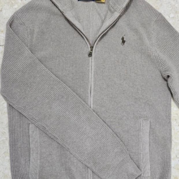 국내백화점) 폴로 니트 집업 코코아베이지