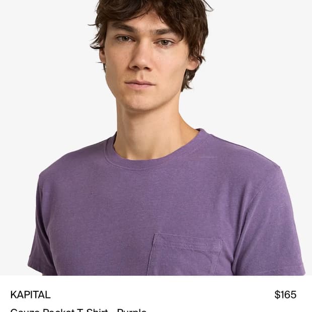 캐피탈 26SS  거즈 저지 크루 포켓 티셔츠