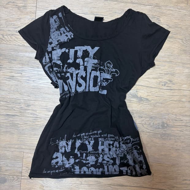 레이어룸 스파이더 거미줄 반팔티셔츠 펑크 갸루 