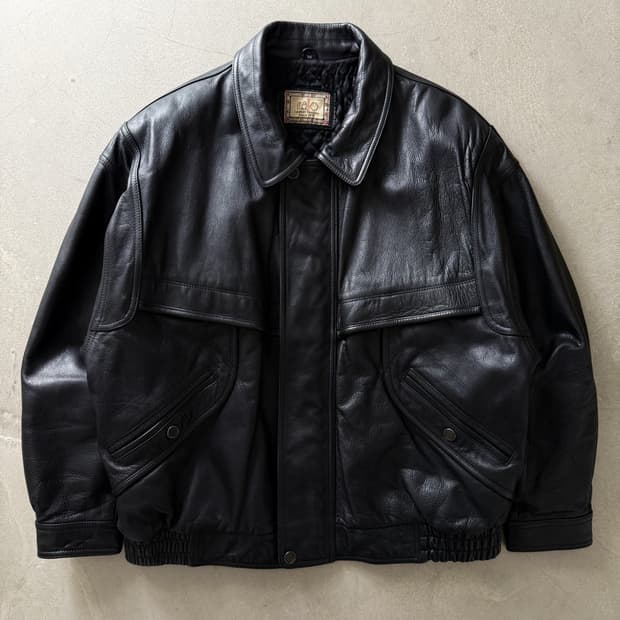 Vintage Genuine Leather Bomber Jacket