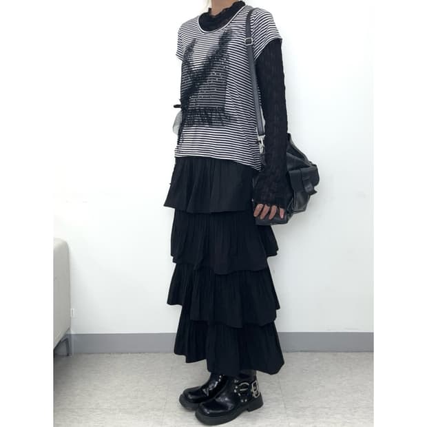 빈티지 블랙 캉캉 스커트