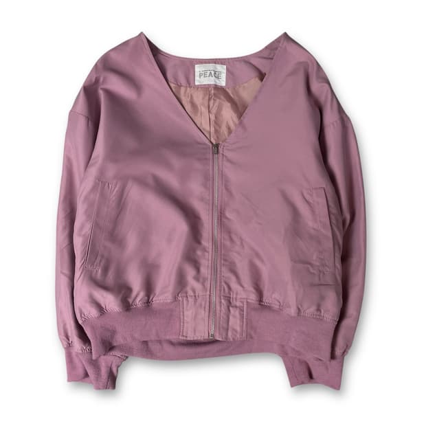 JPN 연핑크 브이넥 집업 자켓 F