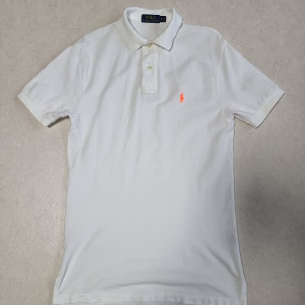 폴로 랄프로렌 화이트 반팔 카라티 S