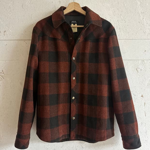 A.P.C. 체크 울 퀼팅 아우터셔츠