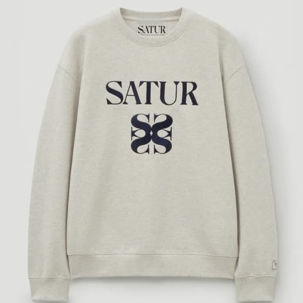 세터 SATUR 클래식 로고 스웨트셔츠 멜란지 맨투맨 아이보리 xs