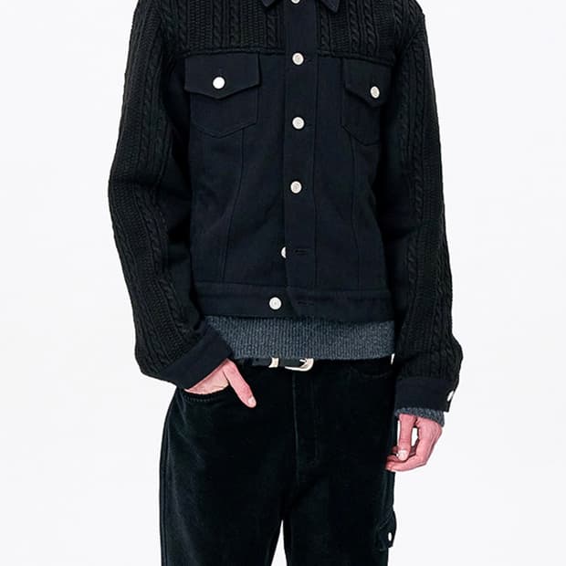 애니타임로릭 ZINNIA MIX JACKET-BLACK (L 사이즈)