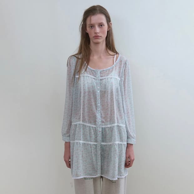 노컨텐츠 sheer flower dress