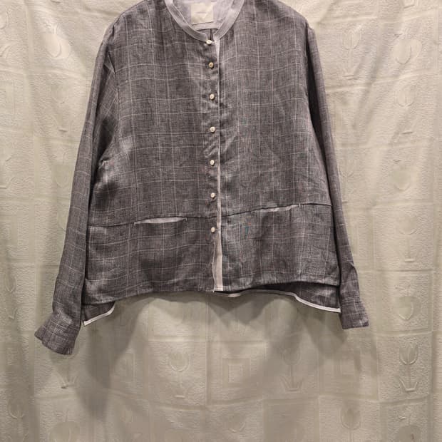 모나마리 린넨 체크 자켓 프리사이즈