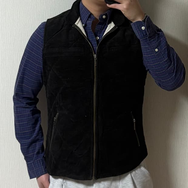 정품 에디바우어 코듀로이 퀼팅 조끼 집업 베스트