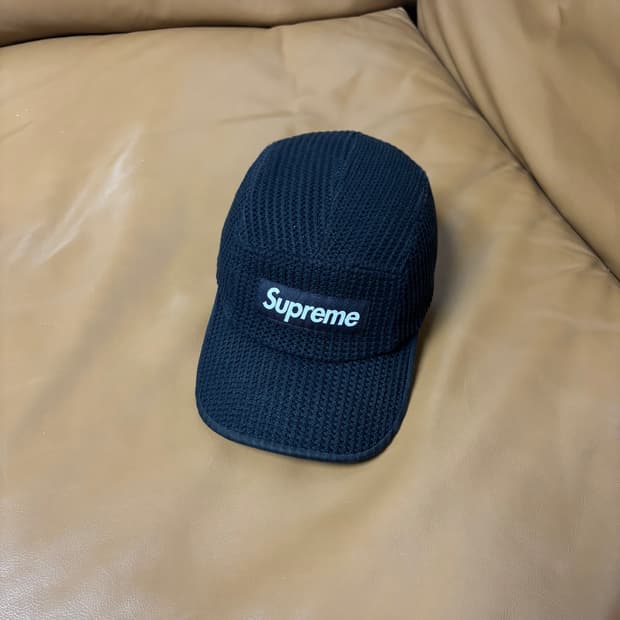 Supreme 슈프림 스트링 메쉬 블랙 캠프캡 모자 Mesh Black