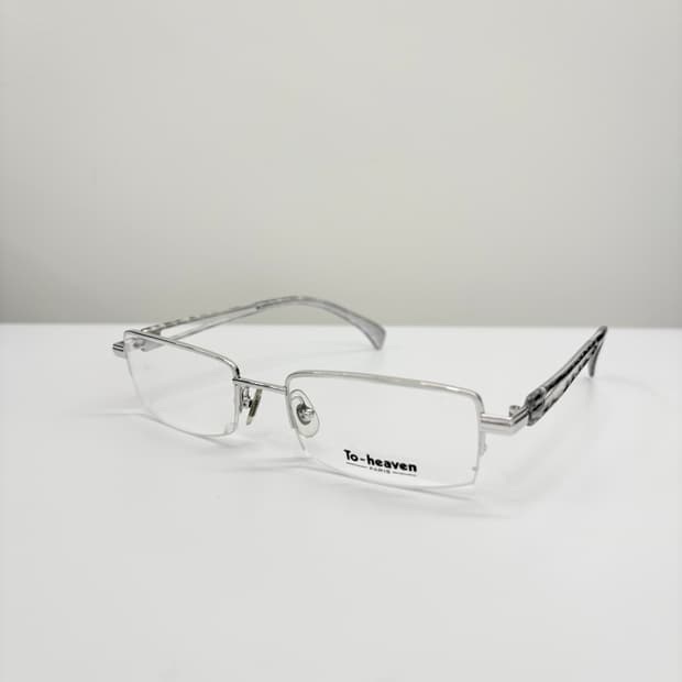 TO-HEAVEN 실버 반무테 빈티지안경