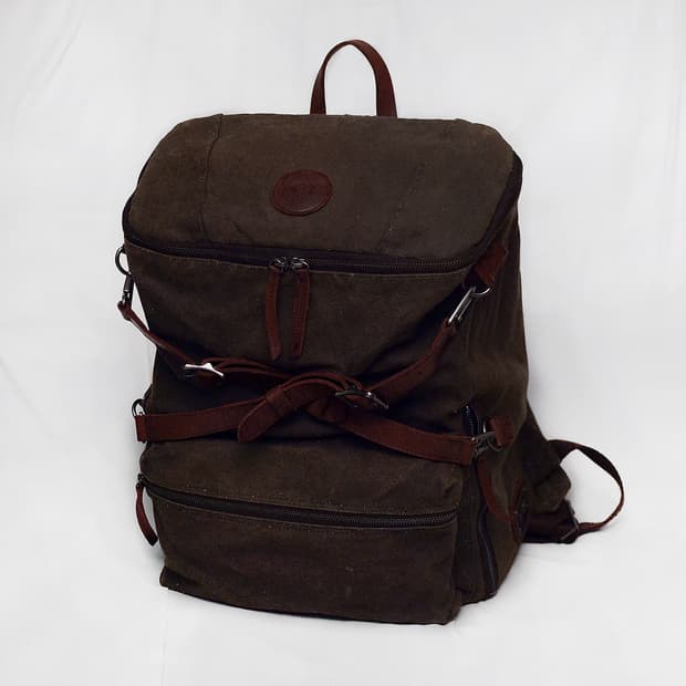 빌포드 (Builford) 익스플로러 왁스캔버스 레더 럭색 백팩