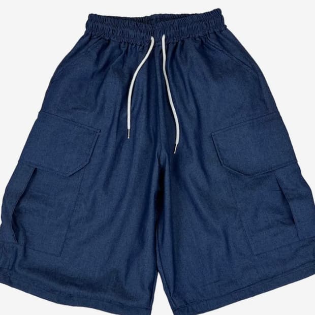 스케이터락 Light Cargo Denim Shorts Blue