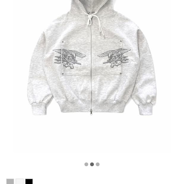 왓츠더유즈 네이비실 스웻 크롭 자켓 (백염 L)