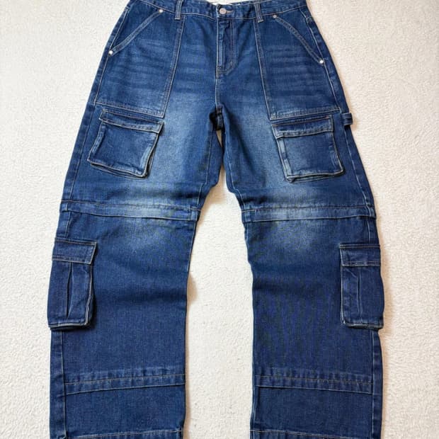 세컨드모노 멀티 포켓 와이드 데님 팬츠 PN6771