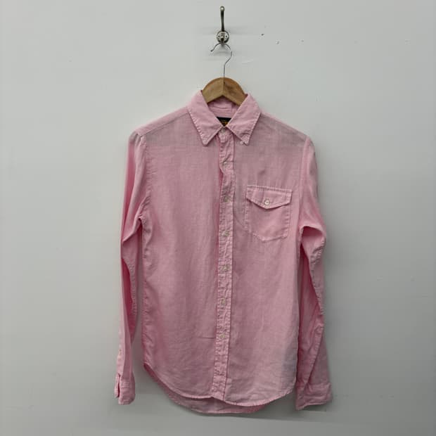 랄프로렌 핑크 린넨 셔츠 남성 S