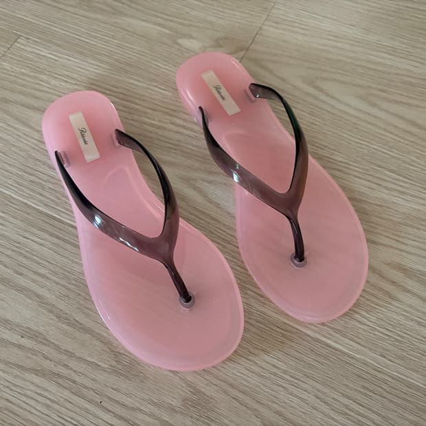 리본빛 Jelly Flip-flops - Pink