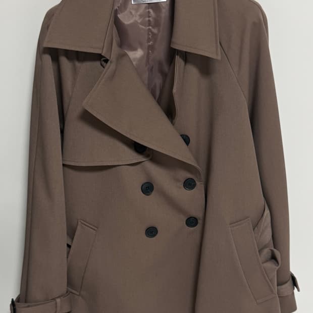 어텀커킨 코코아 숏트렌치코트