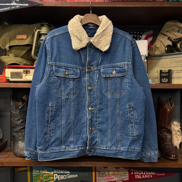 90s 리 쉐르파 보아라이닝 탈부착 크롭 데님 트러커자켓  N288