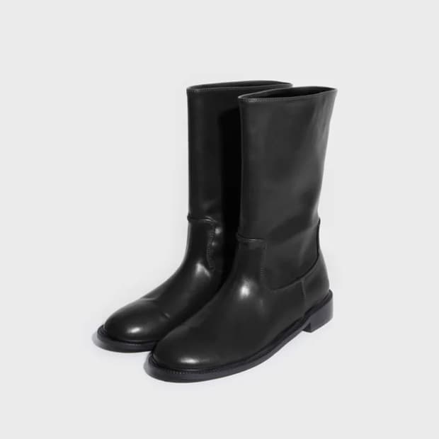 코모레비뮤지엄 핸드메이드 와이드 클래식 미들 부츠｜KM009