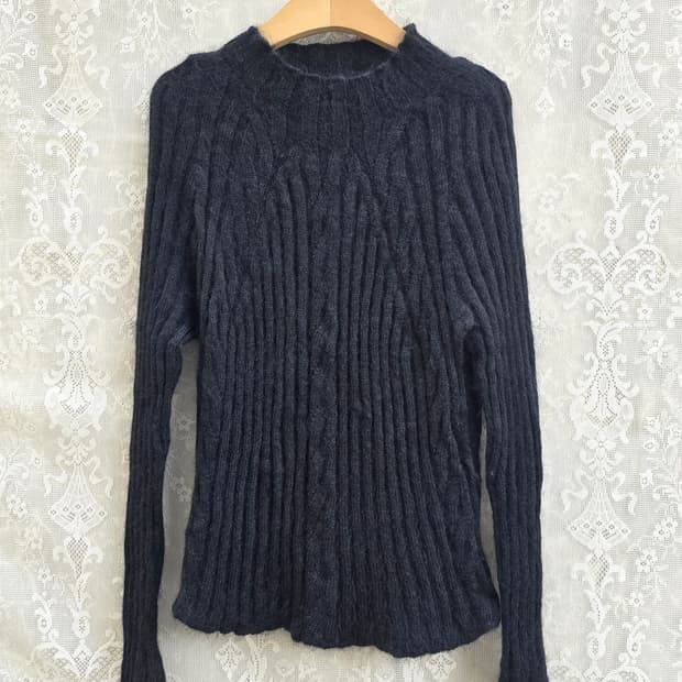 모헤어 실크 원단 골지 니트 (made in japan)