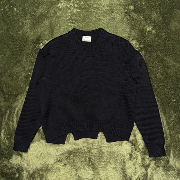 ACNE STUDIOS 아크네 스튜디오 스플릿 햄 디테일 니트 블랙