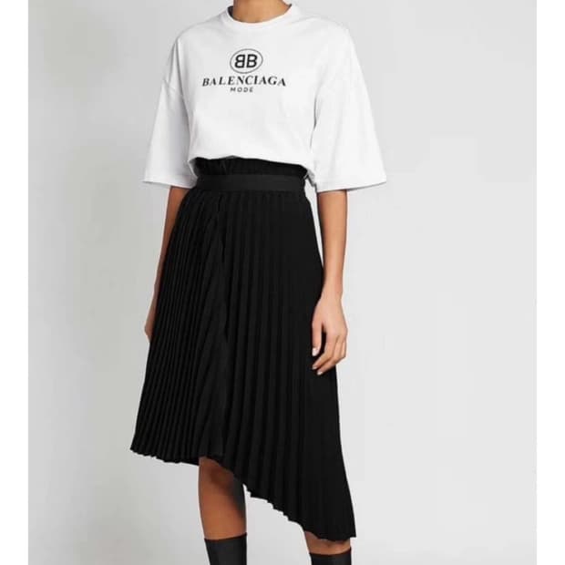 (F38)발렌시아가 비대칭 플리츠 치마