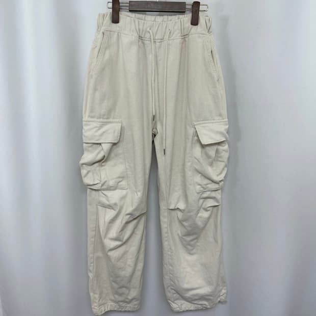 보세 남자 면100% 밴딩 바지 아이보리 FREE