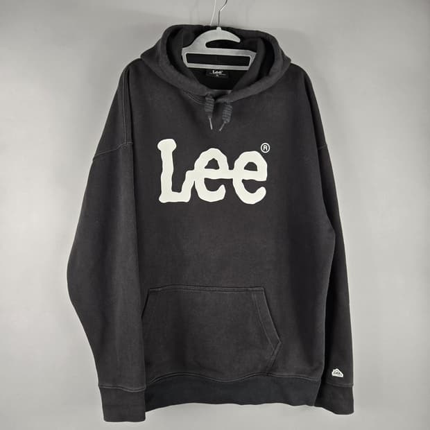 [무료배송]LEE 리 XL 오버핏 블랙 스웨트 후드 티셔츠