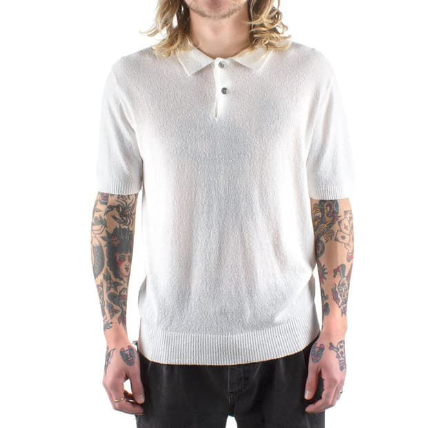 스투시 텍스쳐드 숏슬리브 폴로 스웨터 본 M 사이즈