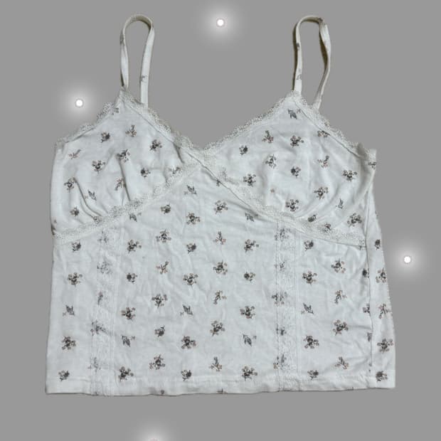 플라워 패턴 슬리브리스 ✿ 