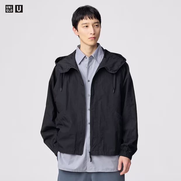 유니클로 U 후드 블루종