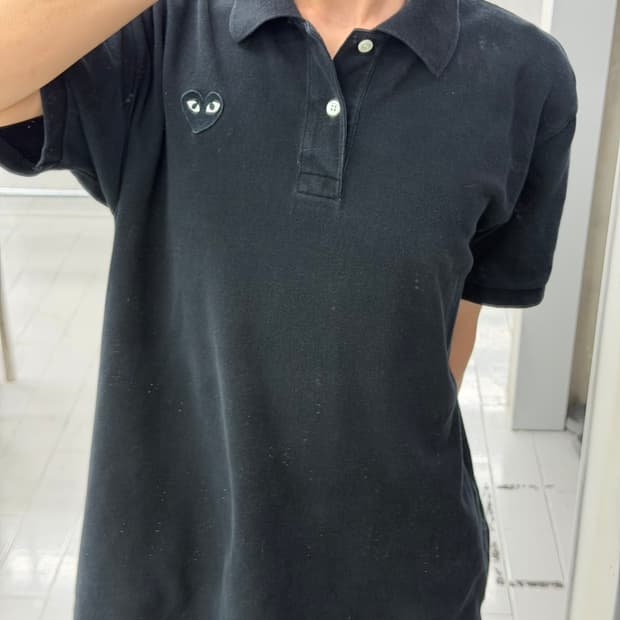 꼼데가르송 블랙 와펜 반팔 셔츠