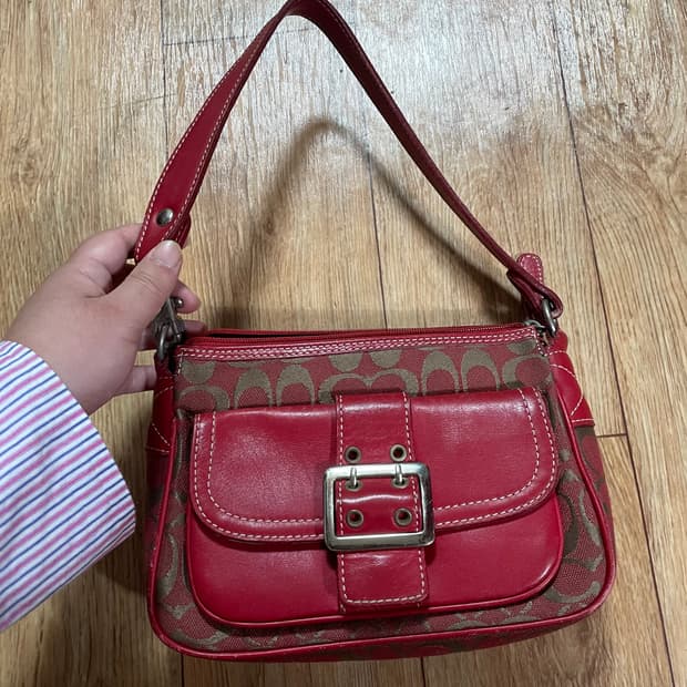 COACH 코치 레드 숄더백 토트백 가방 대장