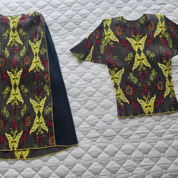 이세이미야케 플리츠플리즈 나비패턴 상하의세트