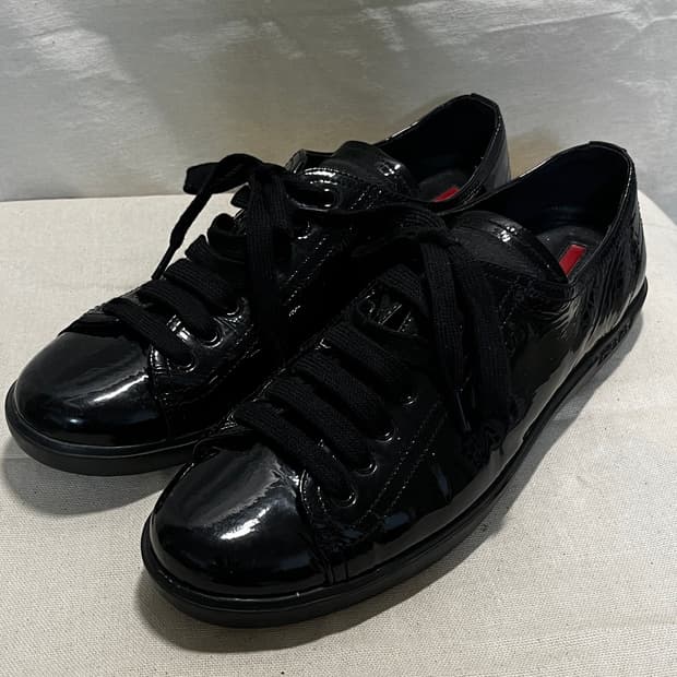 [PRADA] 프라다 스포츠 아카이브 아메리카 컵 패턴 레더 스니커즈 (