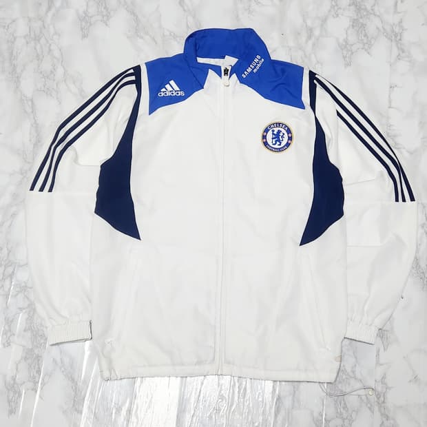 아디다스 첼시 07-08 삼성 바람막이 흰 파 자켓 