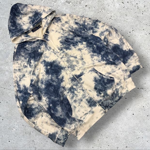 [XL] 폴로 랄프로렌 타이 다이 후드 집업 화이트 D475