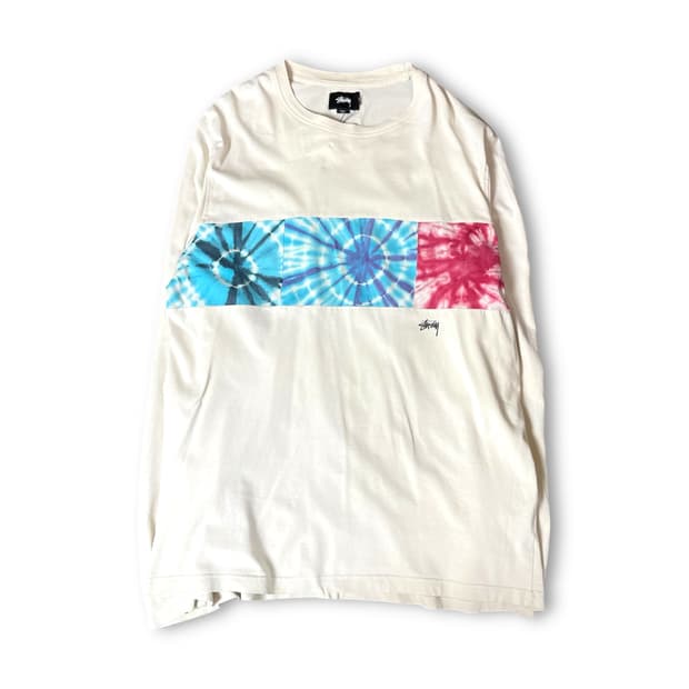 스투시 크림 타이다이 롱슬리브 L