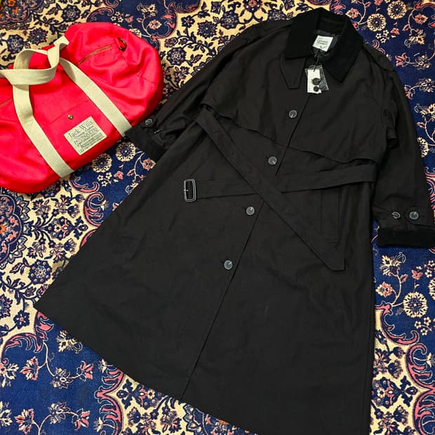 (새상품) 스튜디오톰보이 22ss 코듀로이 카라넥 맥시 벨티드 코트