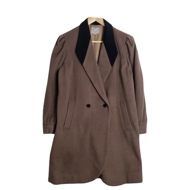 PLATA 빈티지 브라운 울 블렌드 코트 