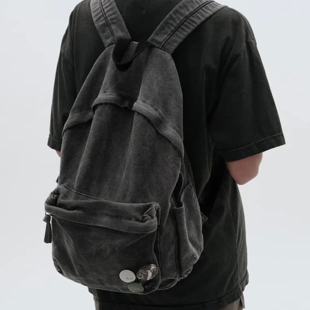 스웨이드 WASHED BACKPACK [CHARCOAL GRAY]