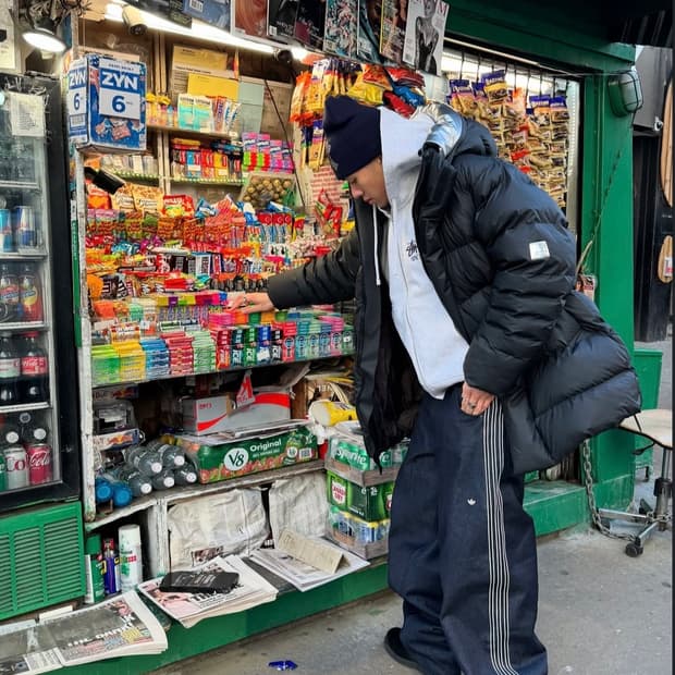 32) 아디다스 데님 배기 진