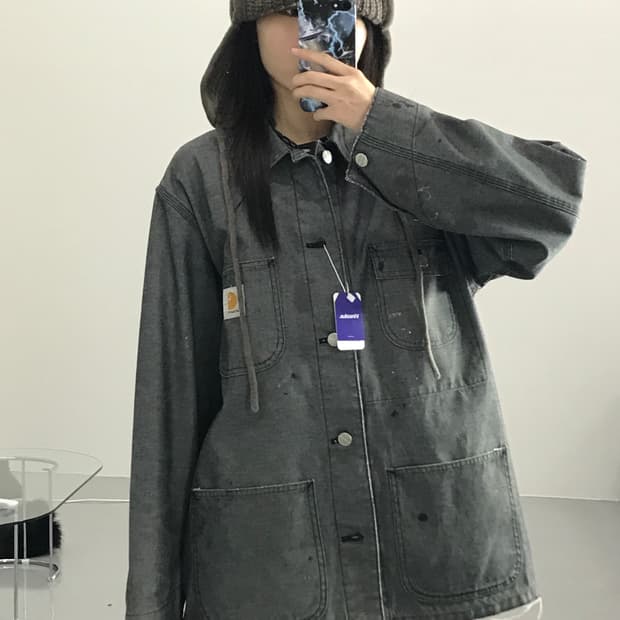 칼하트 데님 커버롤 자켓