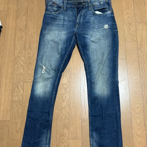 타미힐피거 진청 워싱 빈티지 데님 팬츠