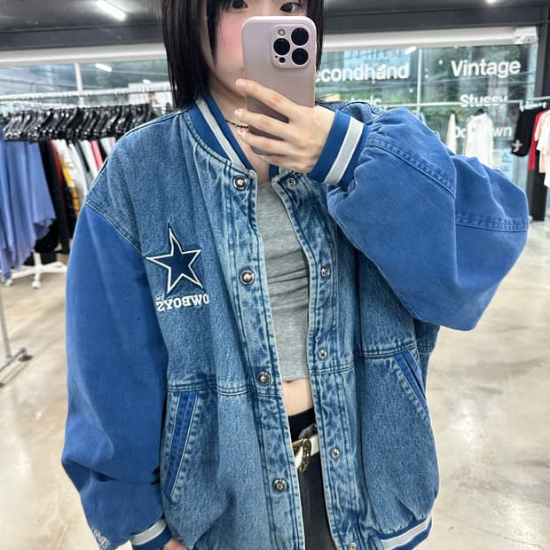스타터 달라스 카우보이즈 데님 바시티 자켓