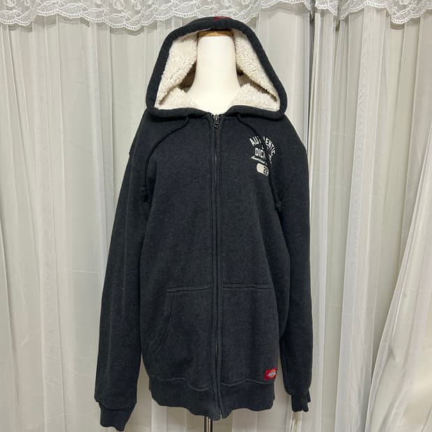 디키즈 양털 후드집업 차콜